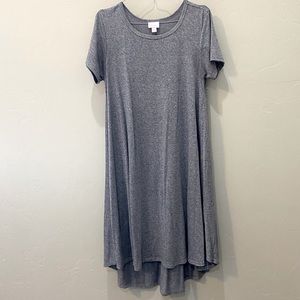 Lularoe | Carly Dress | High-Low Swing T-Shirt Dress | Heathered Gray | EUC | XS